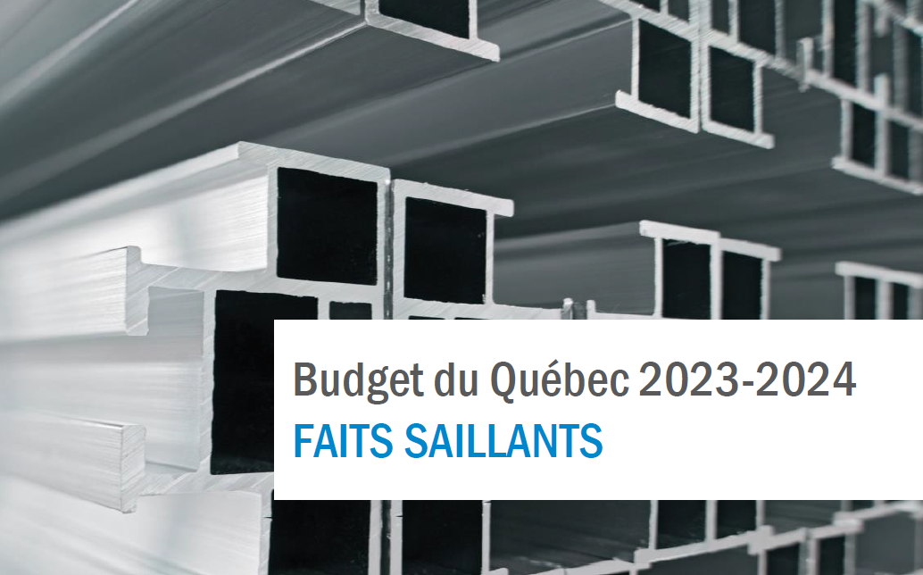 Budget du Québec 2023-2024 - Faits saillants pour l'industrie de l'aluminium - AluQuébec